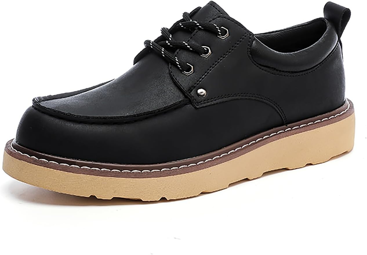 

Мужские повседневные туфли из кожи на шнуровке, лоферы для ходьбы, дышащие ручной работы, кроссовки для деловой, офисной и рабочей носки Canopycasa, черный