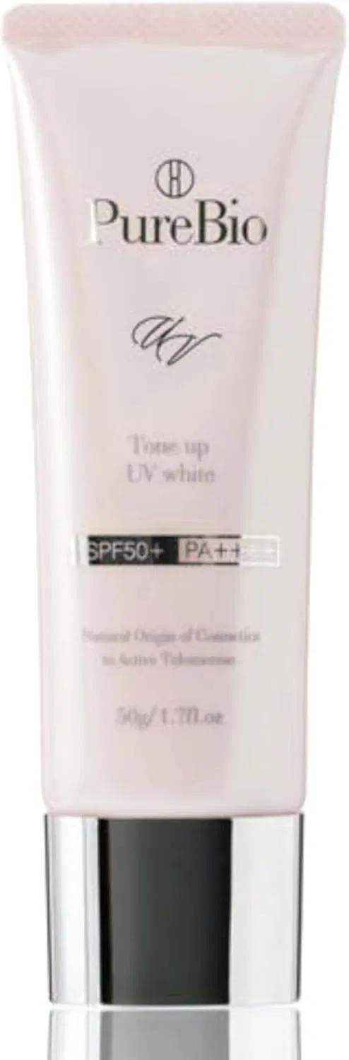 Крем для лица SPF50 — PUREBIO TONE UP UV WHITE SPF50+ PA+++, 50 Г — фото 2