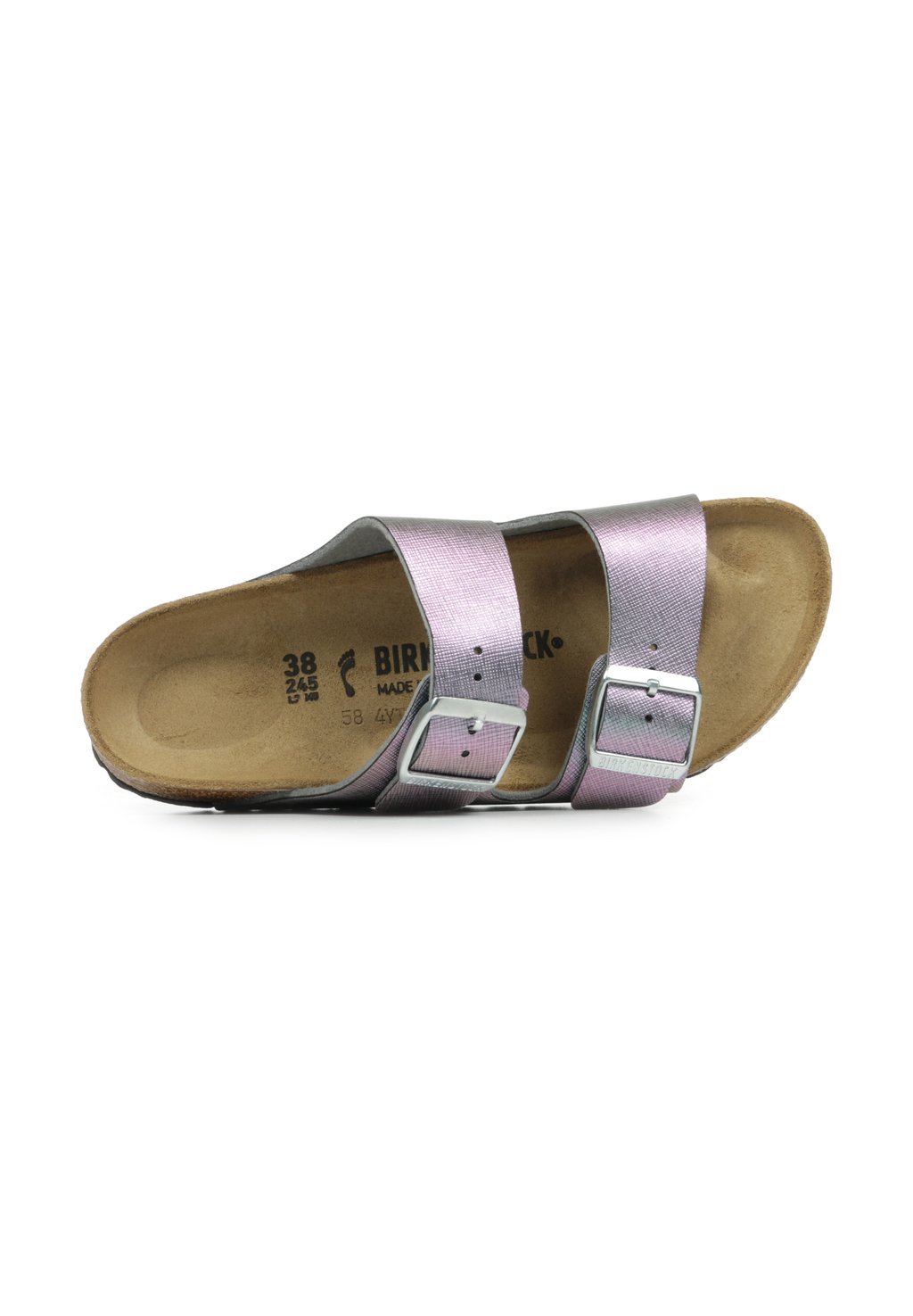 Сандалии ARIZONA BF SAFFIANO IRIDESCENT NARROW Birkenstock, светло-розовый — фото 3