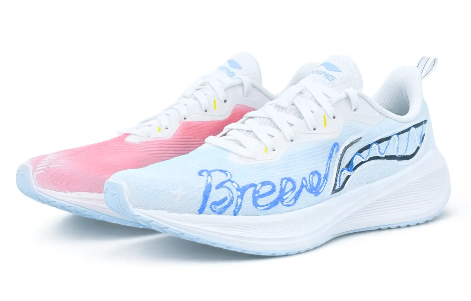 

LINING Мужские кроссовки Wuyue для бега и повседневной тренировки низкие дышащие противоскользящие устойчивые к истиранию синие розовые