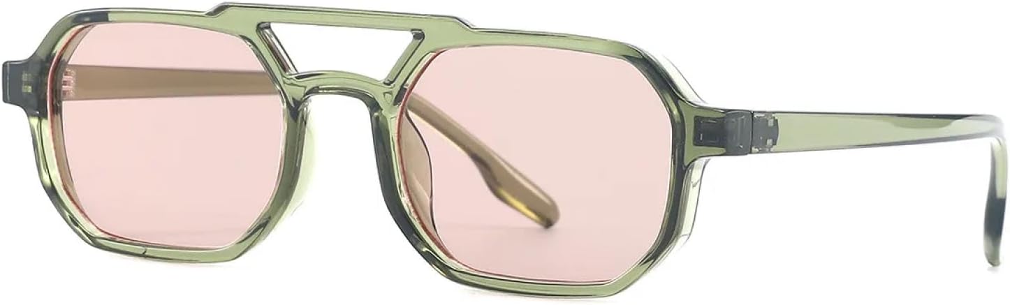 

Солнцезащитные очки с защитой UV400 | Двойная перемычка, прозрачные линзы Ocean, заклепки | для женщин и мужчин, для занятий спортом на открытом воздухе и вождения DSVIGF, Green