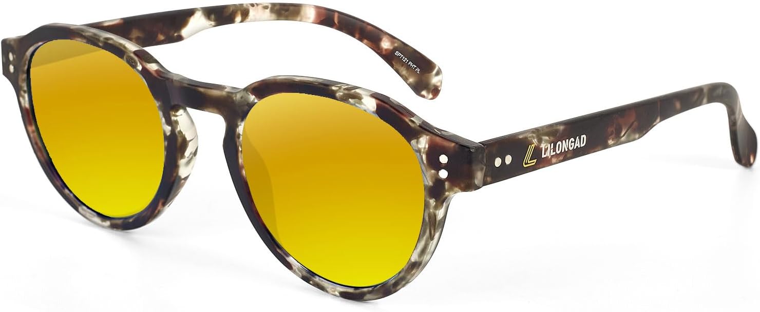 

Поляризованные солнцезащитные очки PC для мужчин и женщин – UV400, устойчивые к царапинам, легкая оправа TR90 для вождения и использования на открытом воздухе LILONGAD, Blacl Demi/Yellow Revo