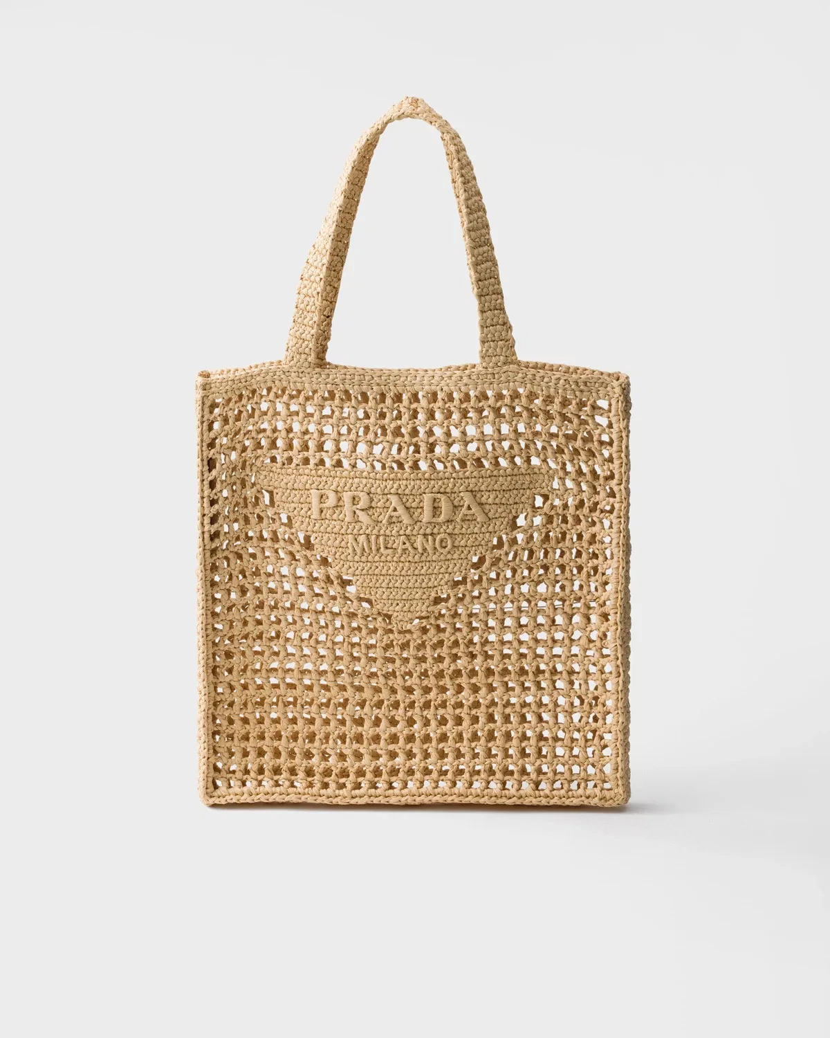 Сумка-шоппер, связанная крючком Prada, коричневый