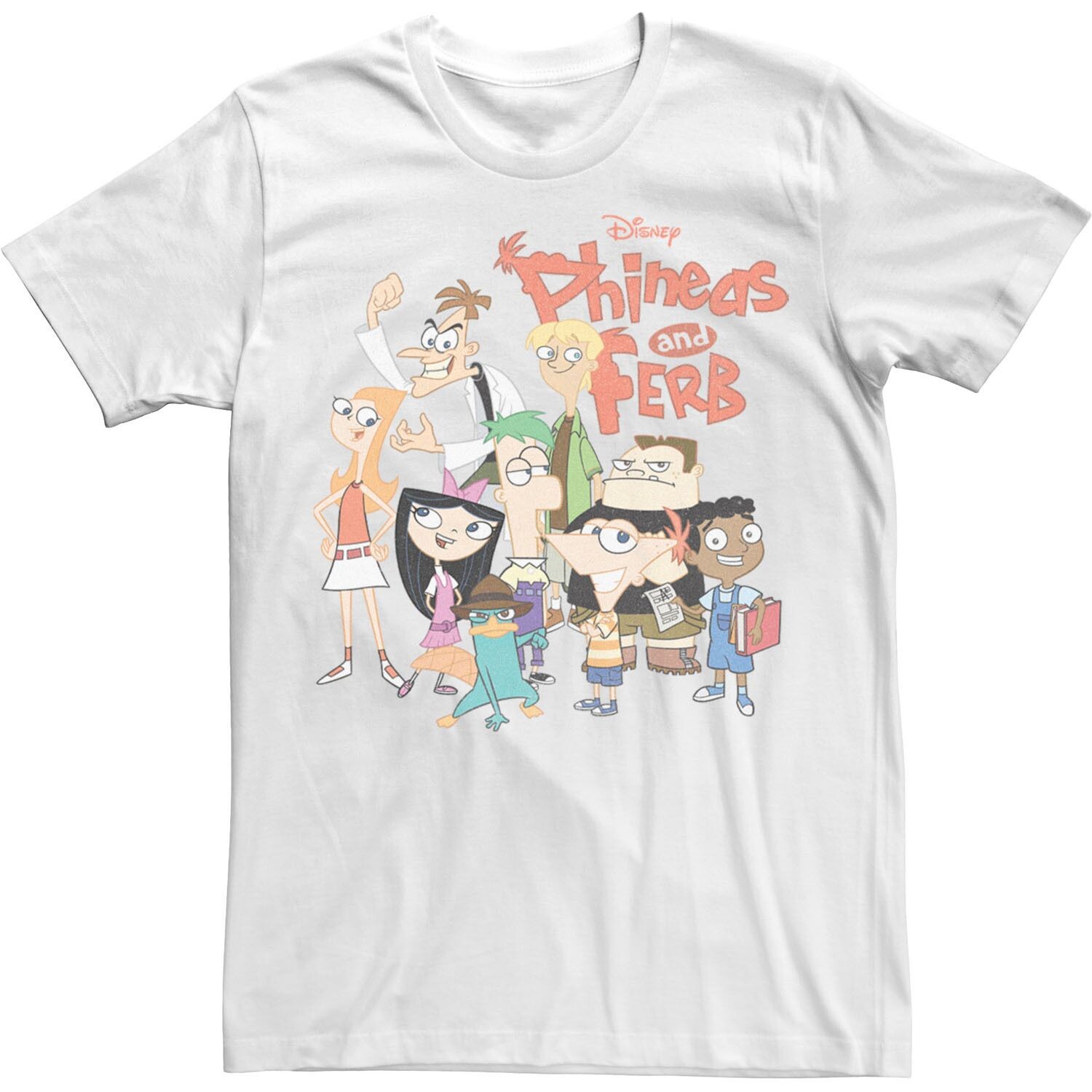 

Мужская футболка с логотипом Disney Phineas And Ferb The Group Licensed Character