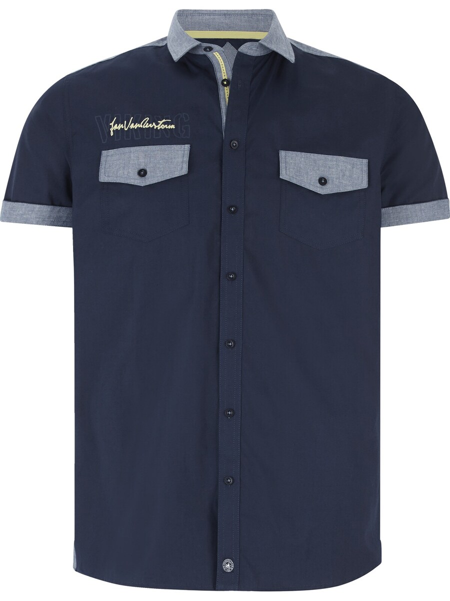 

Повседневная рубашка Jan Vanderstorm Comfort fit Button Up Shirt Herkko, темно-синий