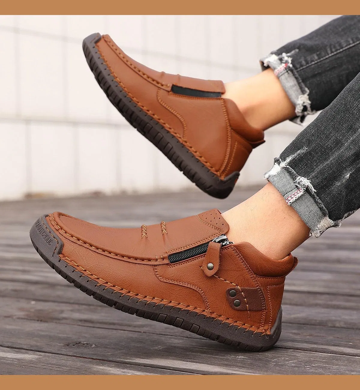 Ботинки мужские замшевые, Loafers & Slip-Ons, Light Brown Hhhchpm — фото 3
