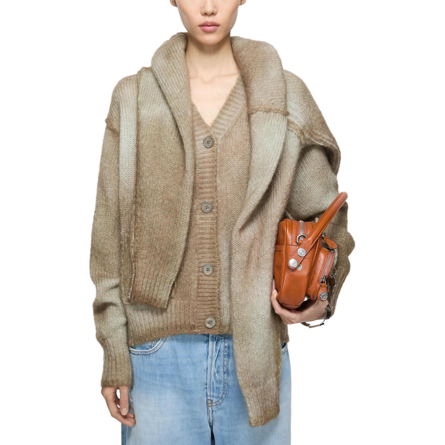 Распыленный кардиган Acne Studios, бежевый — фото 3