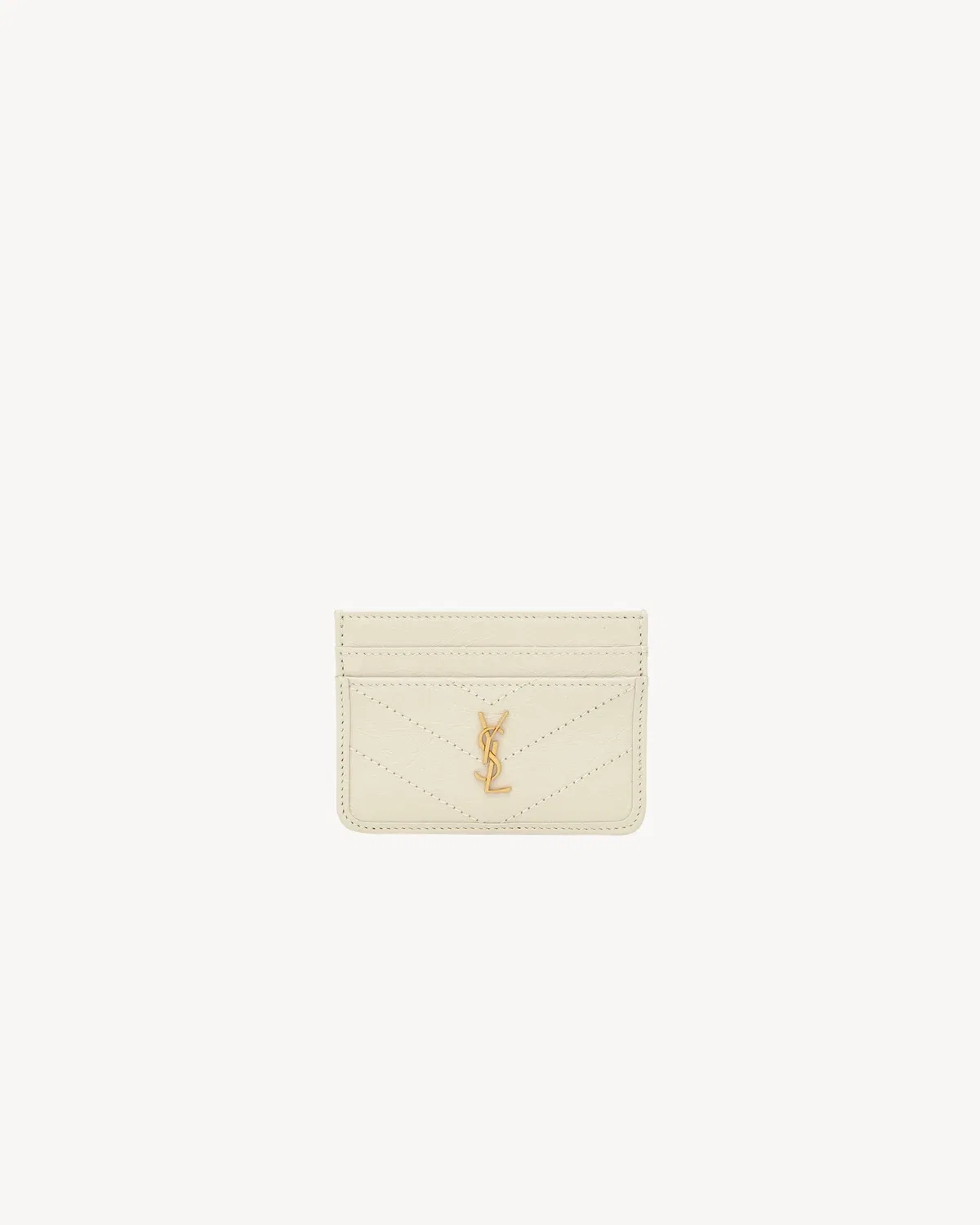 Картхолдер NIKI из винтажной кожи SAINT LAURENT, бежевый