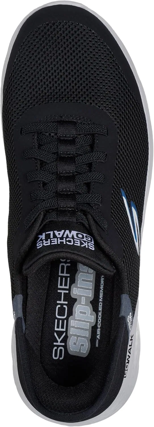 Мужские слипоны Skechers Hands Free: Go Walk Flex Hands Up Trainers, Black Grey — фото 3