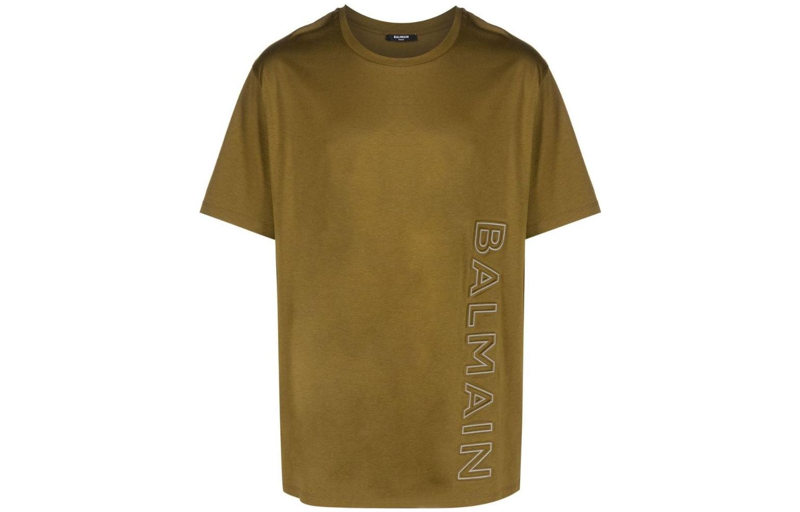 

Футболка с логотипом BALMAIN, оливковый