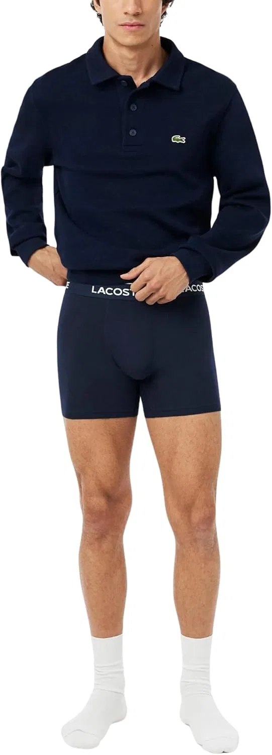 Боксеры хлопок с эластаном Lacoste, темно-синий/бирюзовый/синий — фото 4