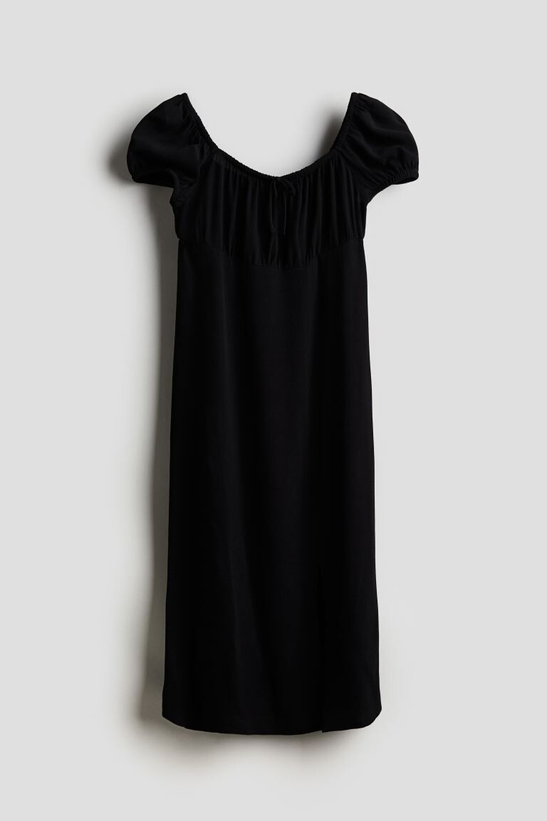 

Платье миди с пышными рукавами H&M, черный