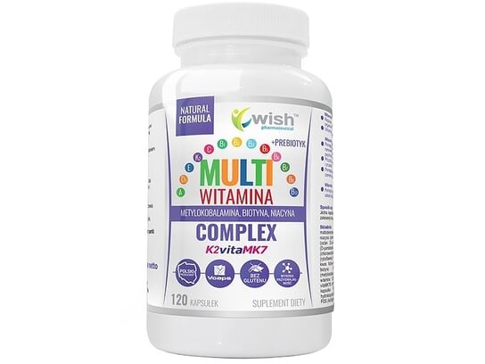 

Wish, Мультивитаминный комплекс Форте + Пребиотик, 120 капсул Wish Pharmaceutical
