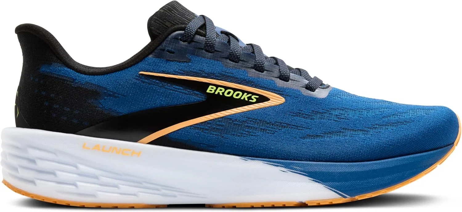 Мужские кроссовки Brooks Launch 11, Black Navy Peony Orange — фото 3