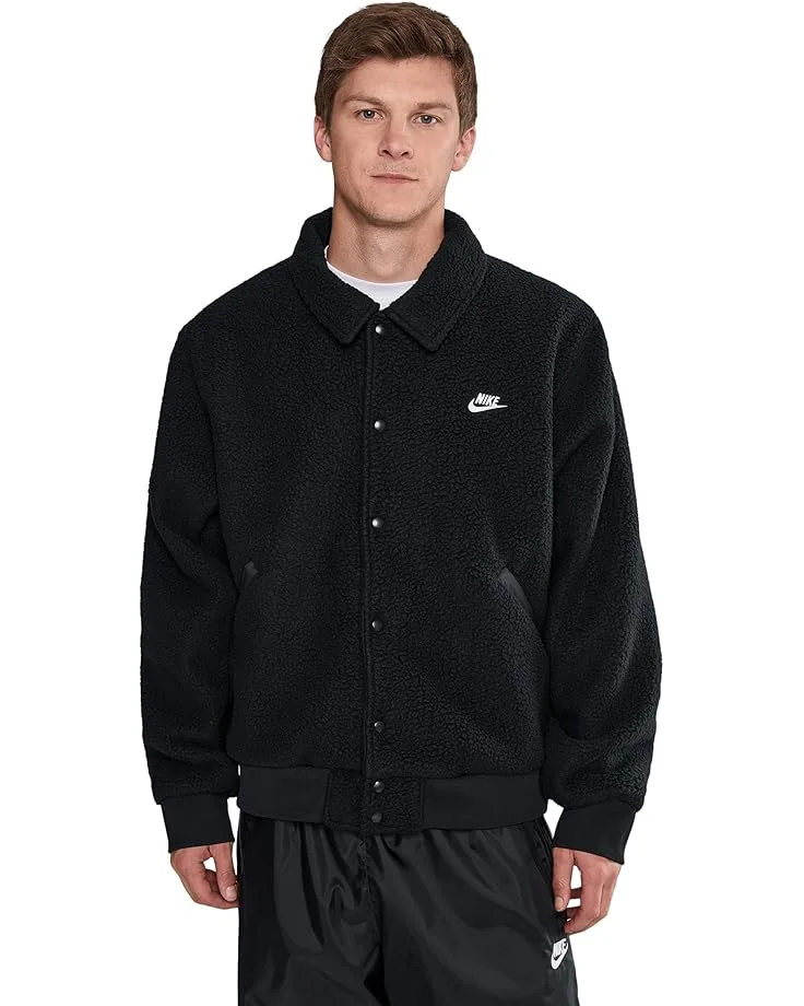 Куртка Nike Club Sherpa Coaches Jacket, Black/White