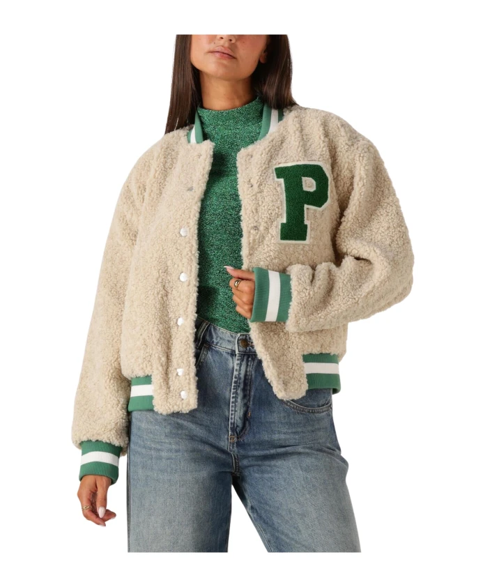 

Бейсбольная куртка "Тедди" цвета экрю Pom Amsterdam, бежевый