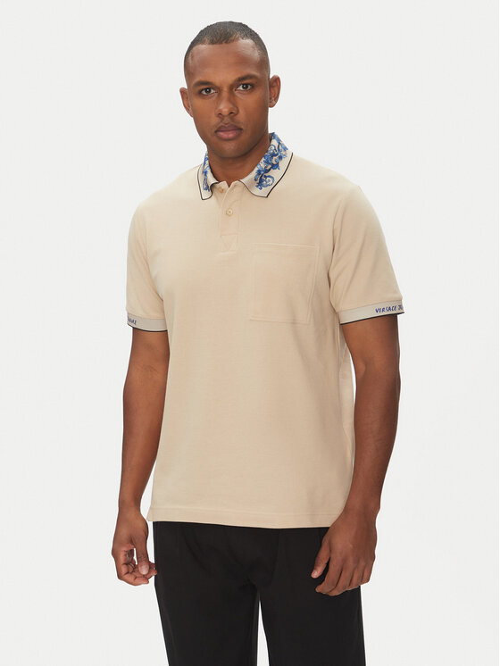 

Рубашка поло стандартный крой 78GAGT04 Versace Jeans Couture, бежевый