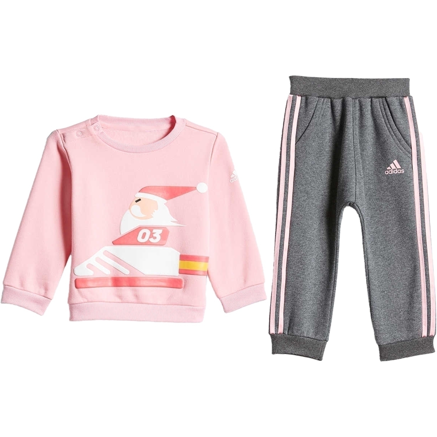 Повседневная спортивная одежда для малышей Adidas, розовый и серый — фото 2