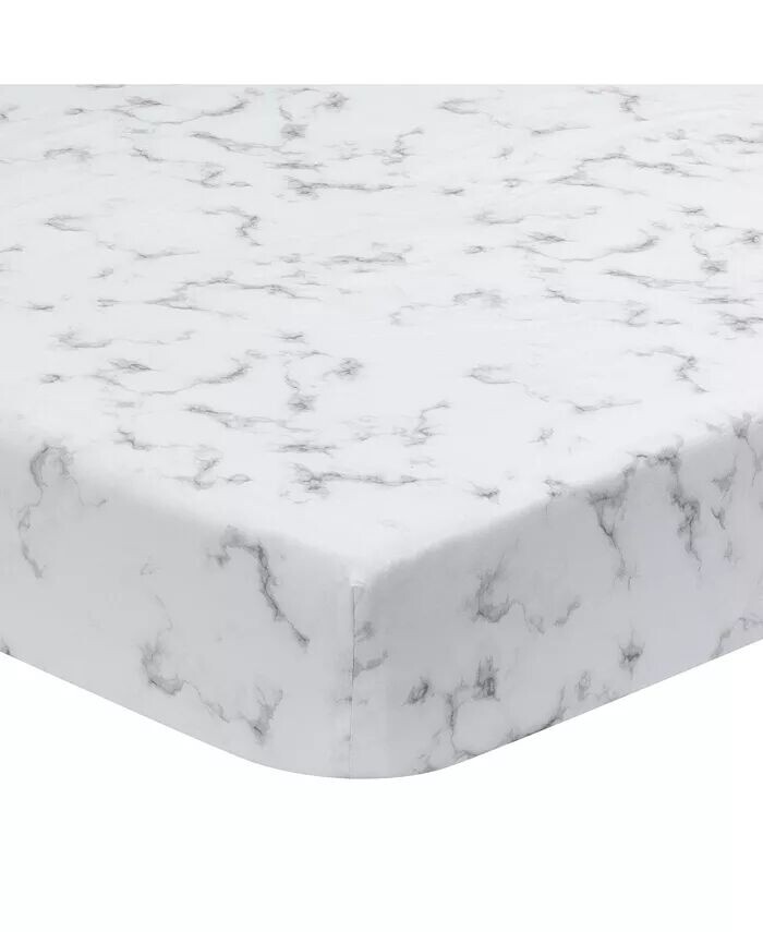 

Простыня для кроватки Signature серого/белого мрамора из органического хлопка Lambs & Ivy, серый