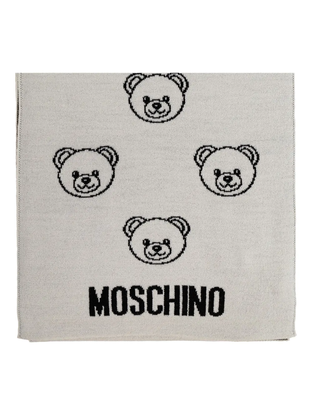 

Шарф с принтом Teddy Moschino, серый