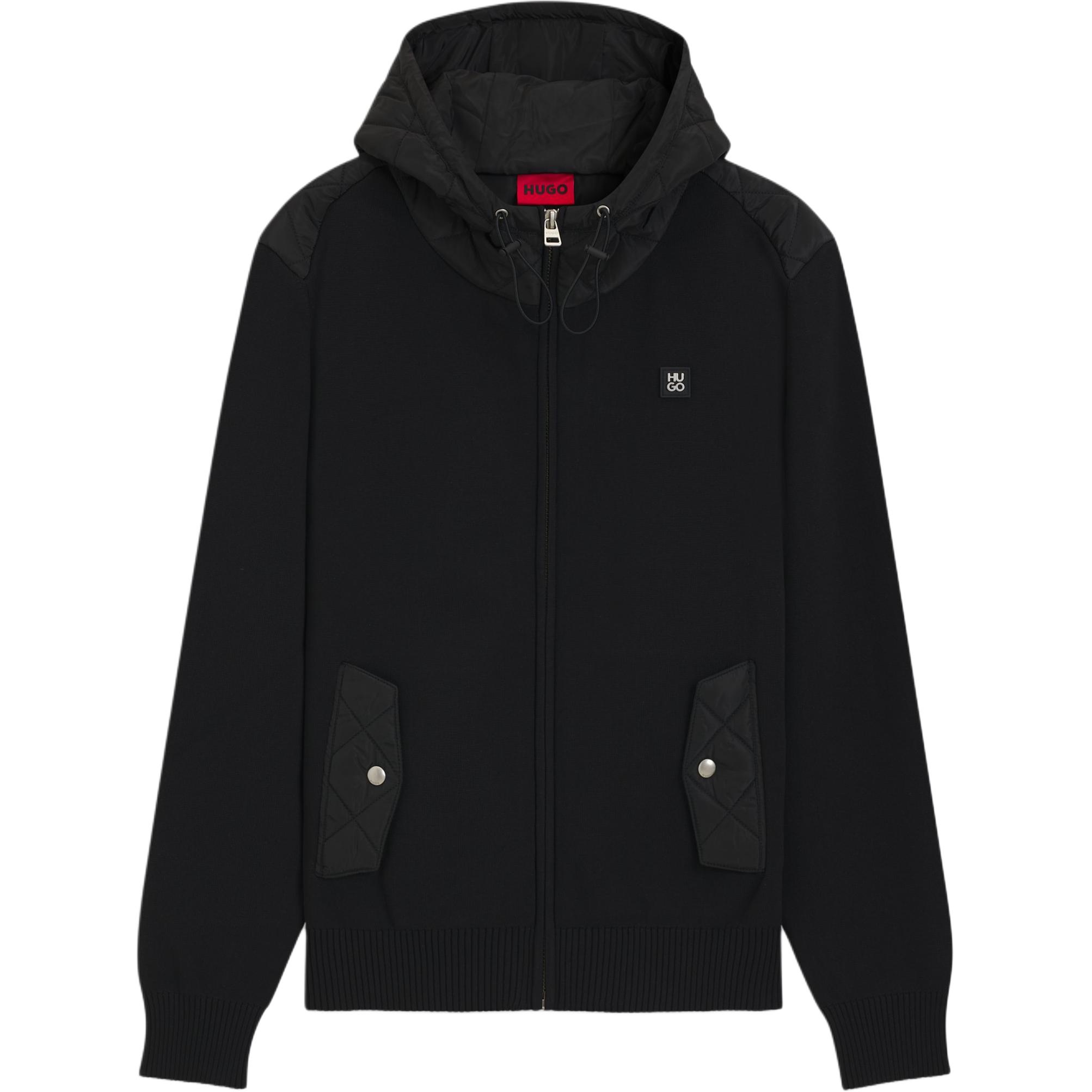 

HUGO BOSS Худи с простежкой и карманами, Black