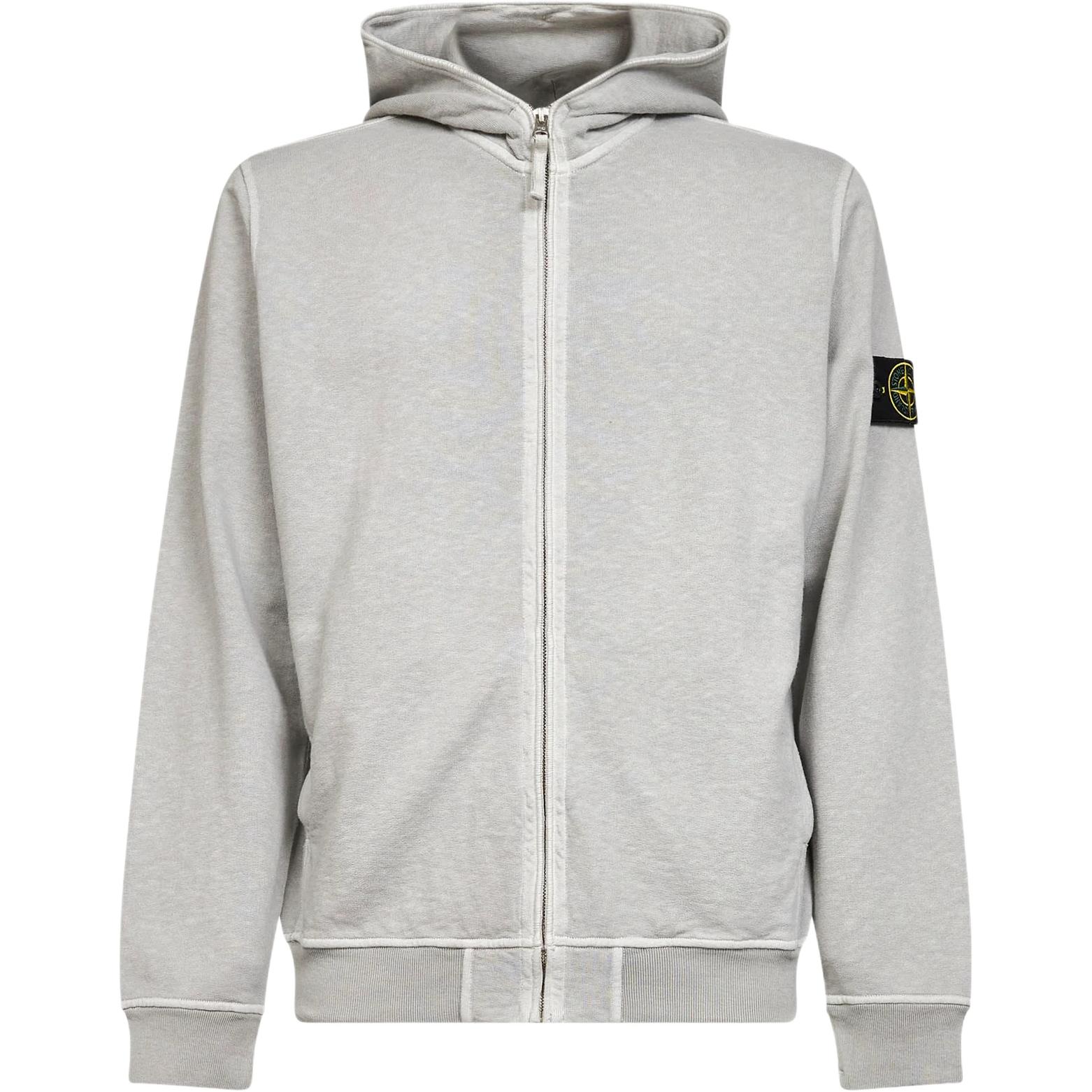 

STONE ISLAND Толстовка мужская Pearl Gray с капюшоном Moderate