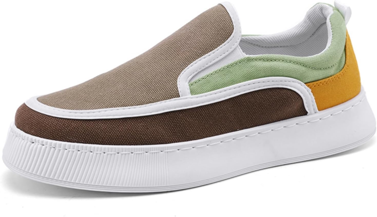 

Мужские повседневные слипоны из текстиля, Дизайн в стиле колор-блок с дышащей тканью и белой резиновой подошвой, Легкие и удобные для повседневной носки модные лоферы Kelibasi