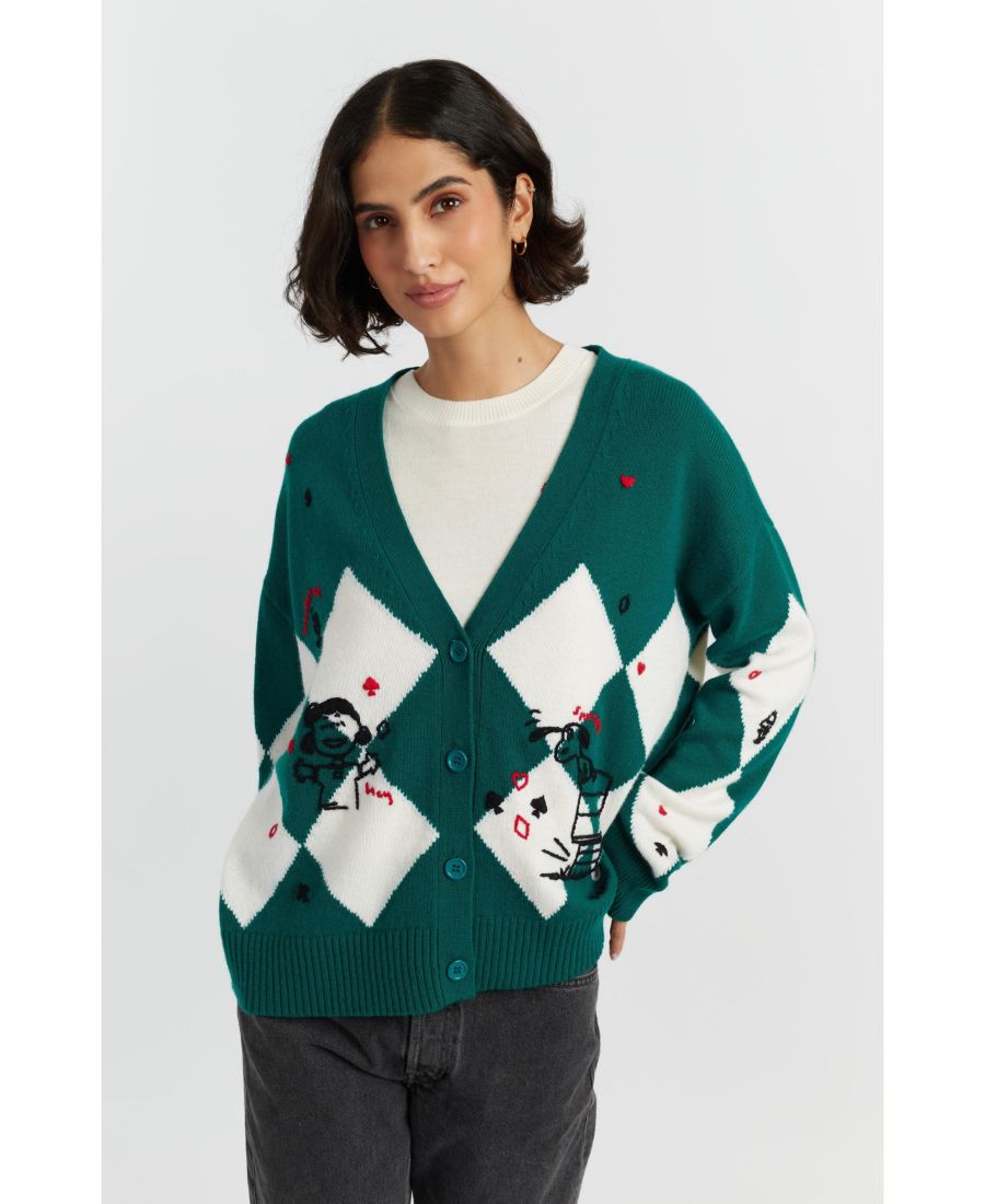 

Женский шерстяной кашемировый кардиган Peanuts Poker Chinti & Parker, Emerald