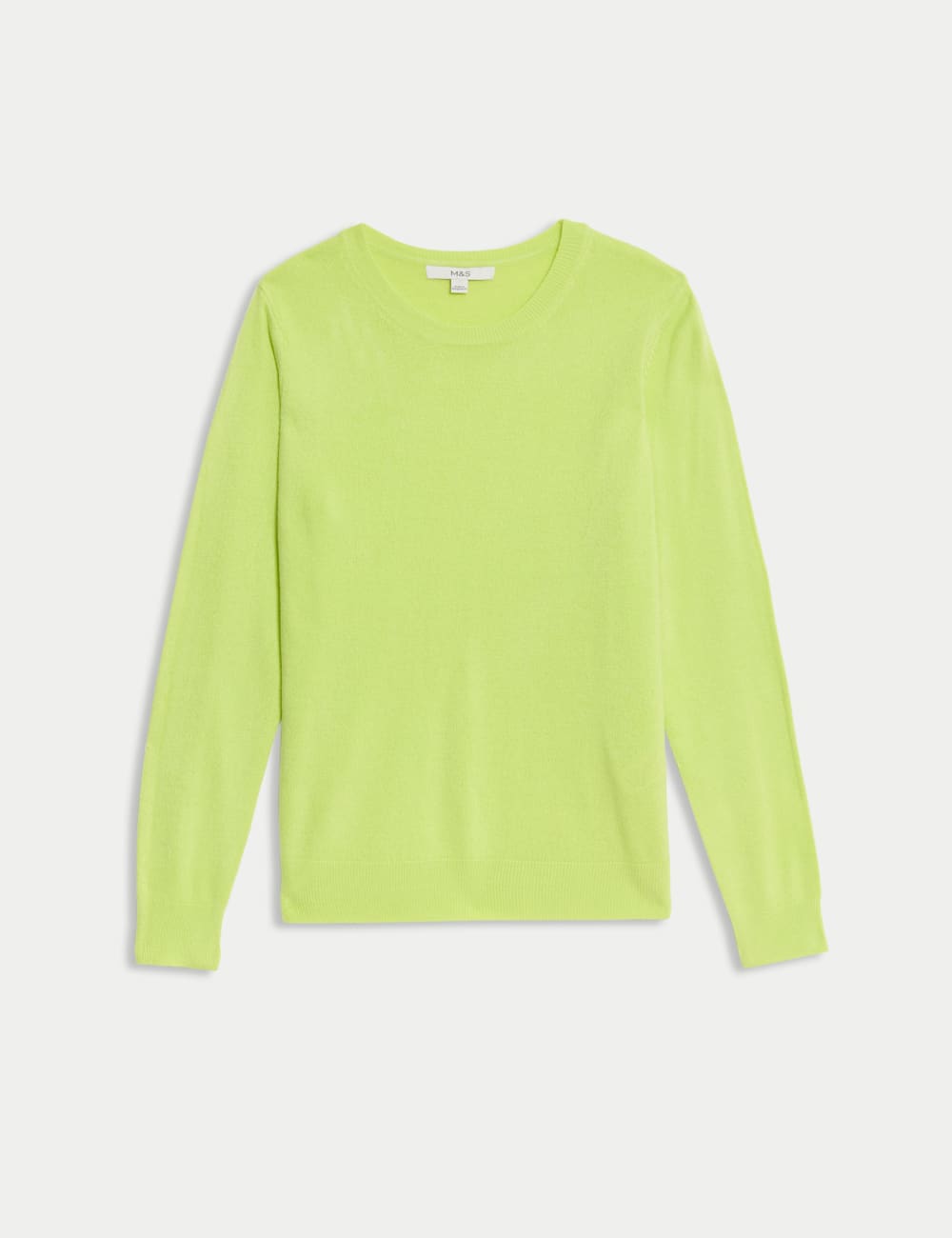 

Супермягкий джемпер с круглым вырезом Marks & Spencer, цвет Soft lime