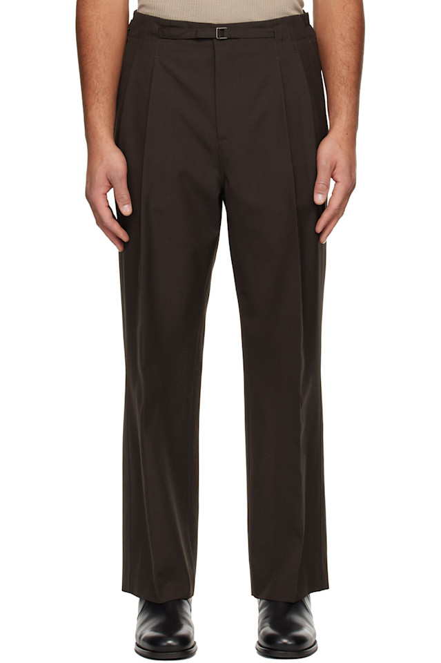 

Брюки со складками и поясом Le17Septembre, коричневый