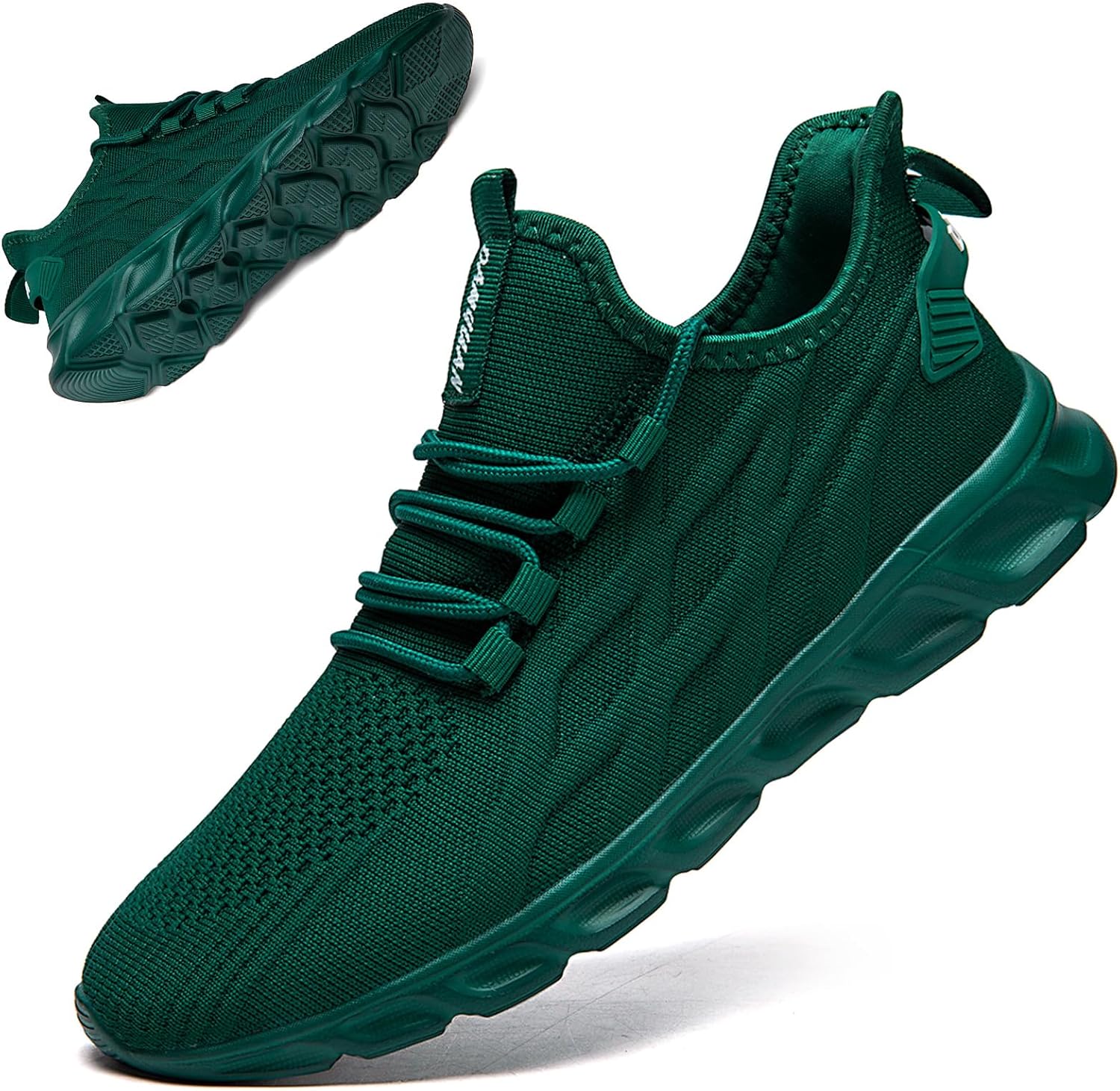 

Кроссовки QIJGS для мужчин, для спортзала и тенниса, с сетчатым верхом, легкие спортивные модные повседневные кроссовки для тренировок, зеленый