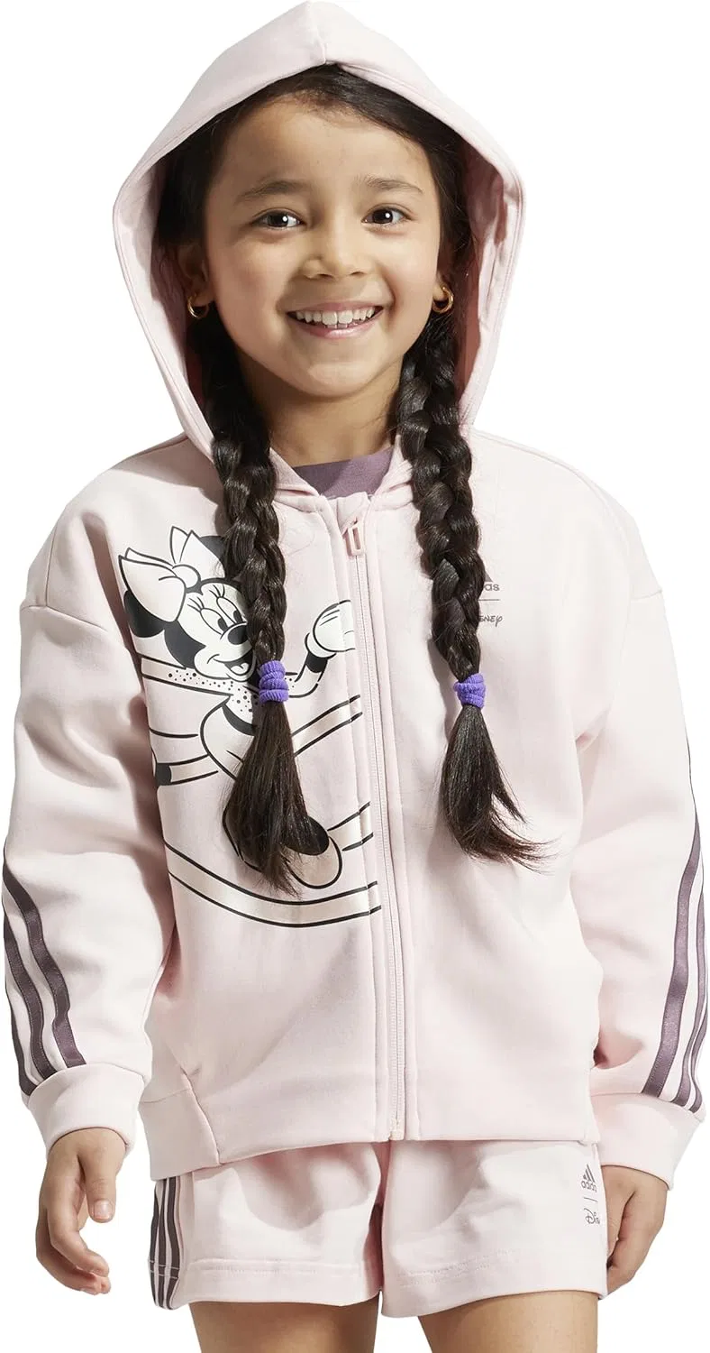 Детская куртка adidas с Минни Маус, Sandy Pink/Shadow Fig/Off White