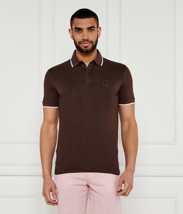 

Рубашка поло Slim fit Boss Orange, коричневый