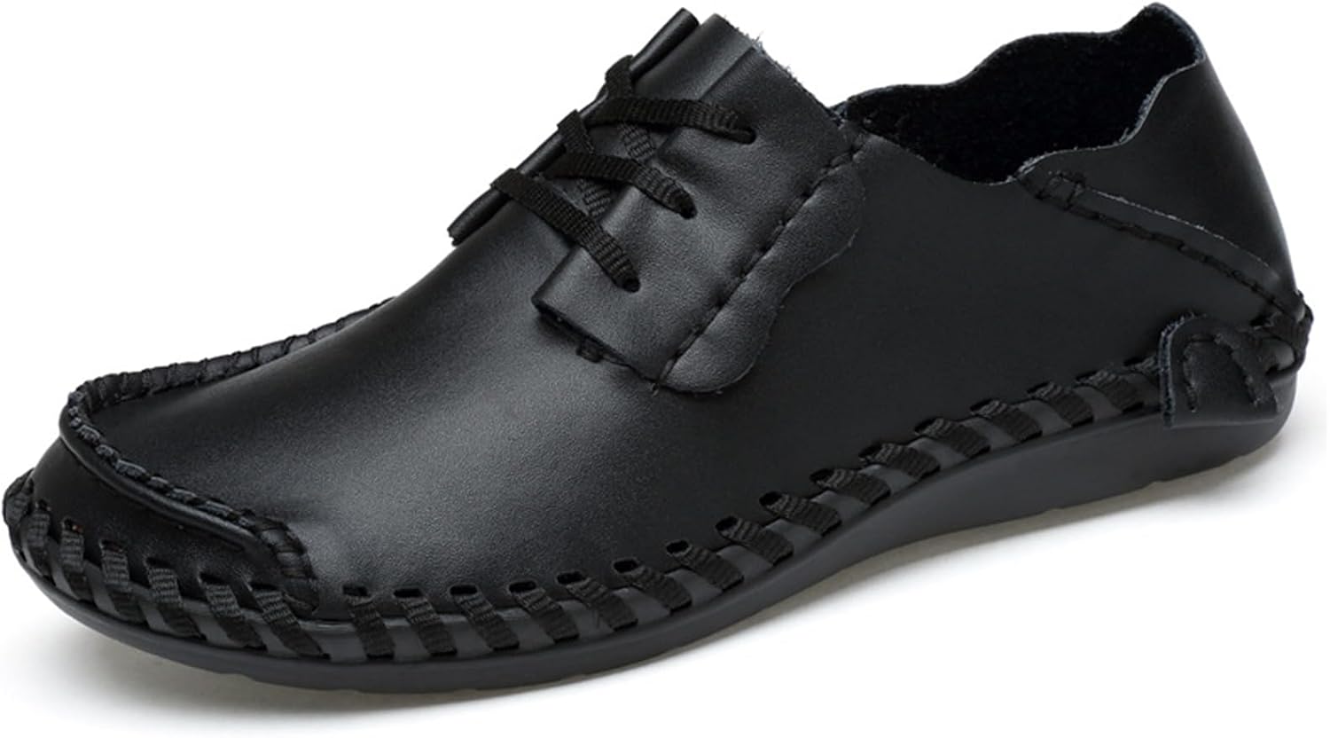 

Классические мужские повседневные кожаные туфли, мягкие слипоны, удобные дышащие мужские туфли для вождения и прогулок Abborora, черный