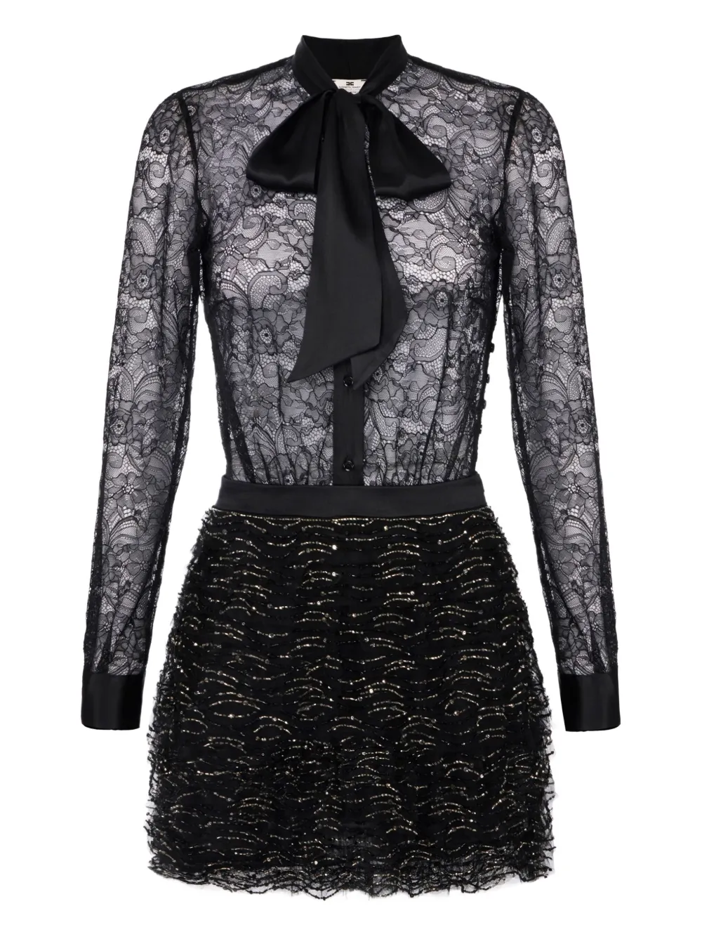 

Платье с кристаллами Elisabetta Franchi, черный