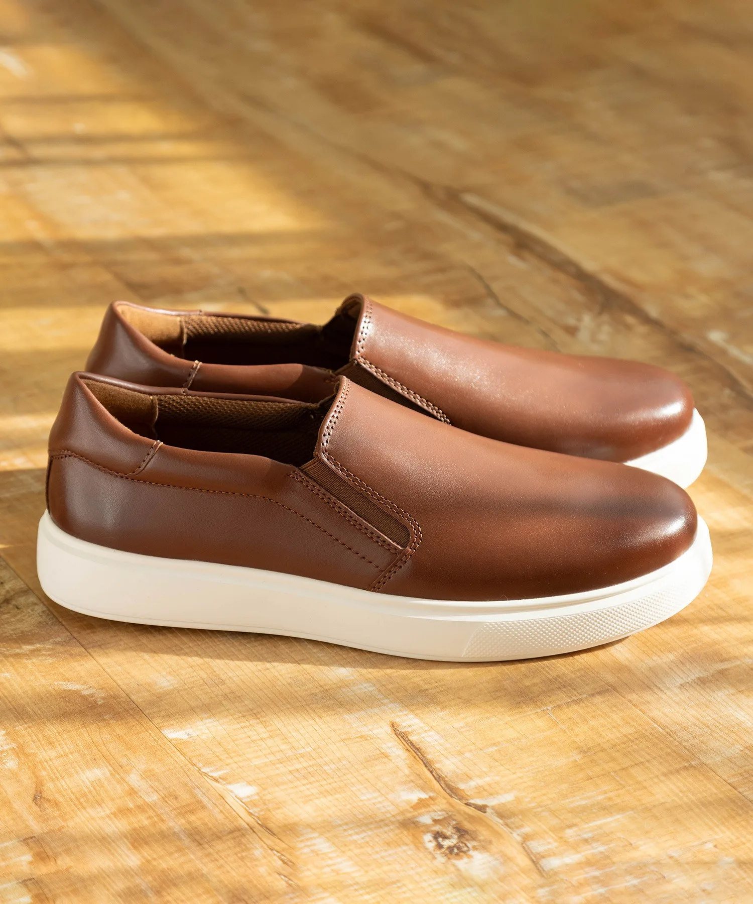 Мужские слипоны Beacon Light Step из натуральной кожи ROCKPORT коричневые