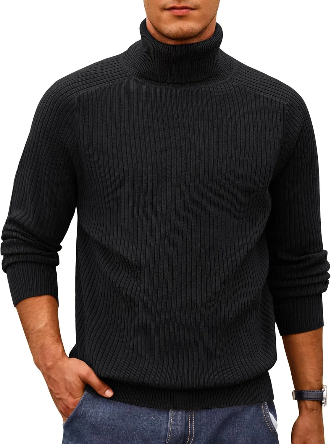 

Cotrasen мужской вязаный свитер с воротником-стойкой