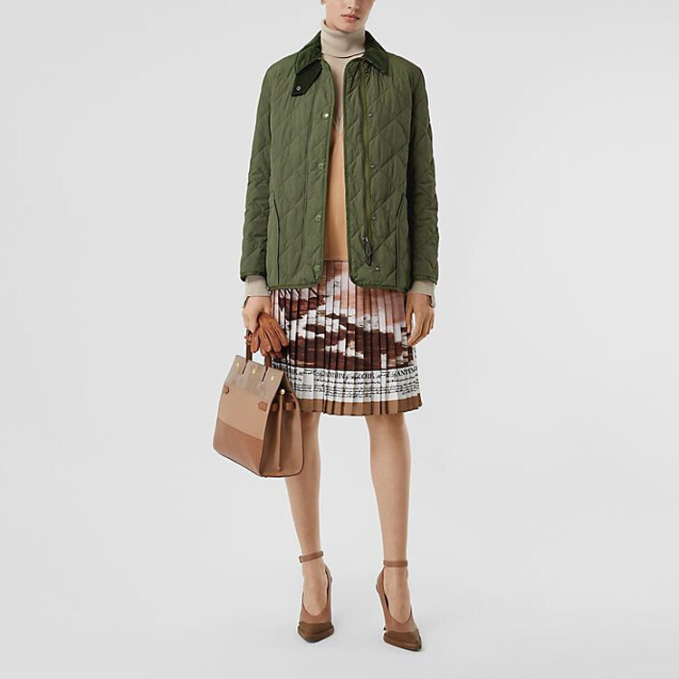 Куртка Burberry, женская, стеганая, Willow green — фото 3