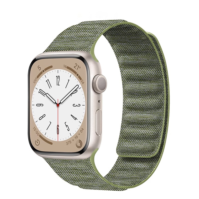 

IBOANN Часы Watch Band Apple Compatibility Canvas Material, Denim Grass Green