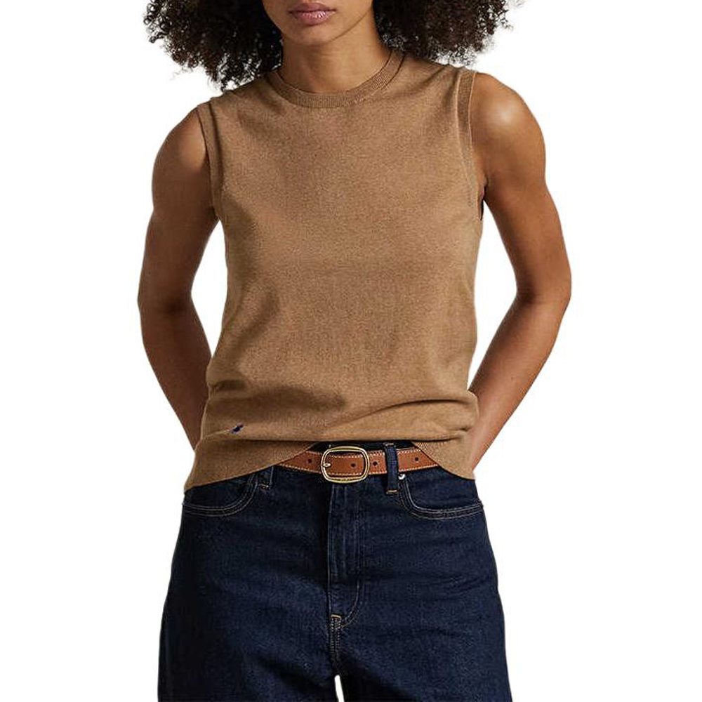 Тонкий трикотажный жилет Polo Ralph Lauren, коричневый — фото 3