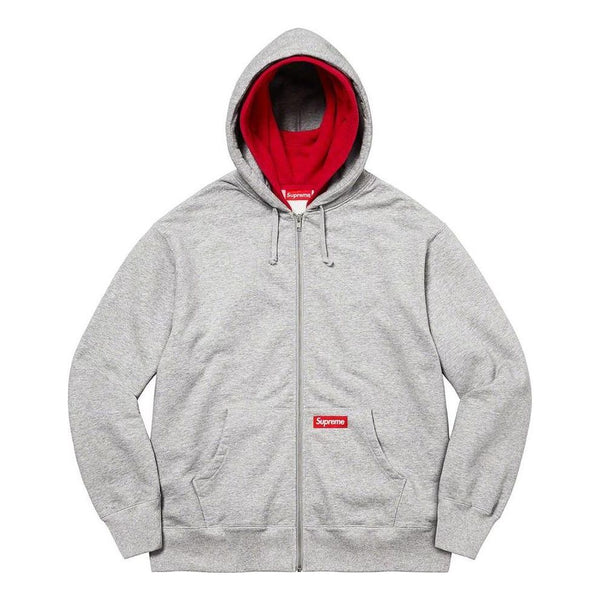 

Куртка double hood facemask zip up hooded sweatshirt 'grey red' Supreme, серый