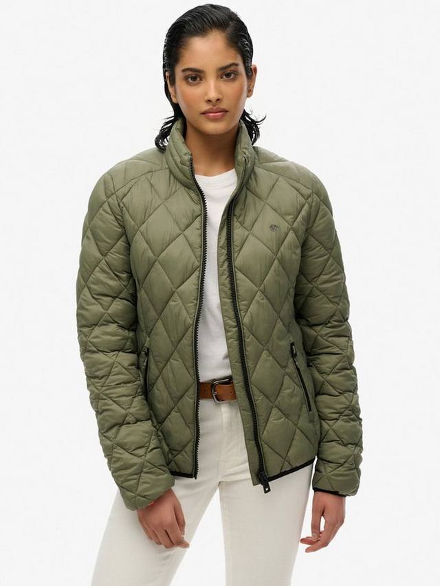 

Стеганая куртка fuji lite с бриллиантами Superdry, цвет Dusty Olive Green