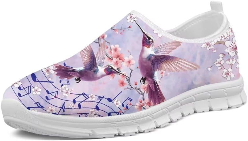 

Кроссовки Forchrinse Green Hummingbird с ямайским флагом для женщин на скользящей подошве, мужские прогулочные кроссовки, легкие лоферы с поддержкой свода стопы, дышащие, фиолетовый