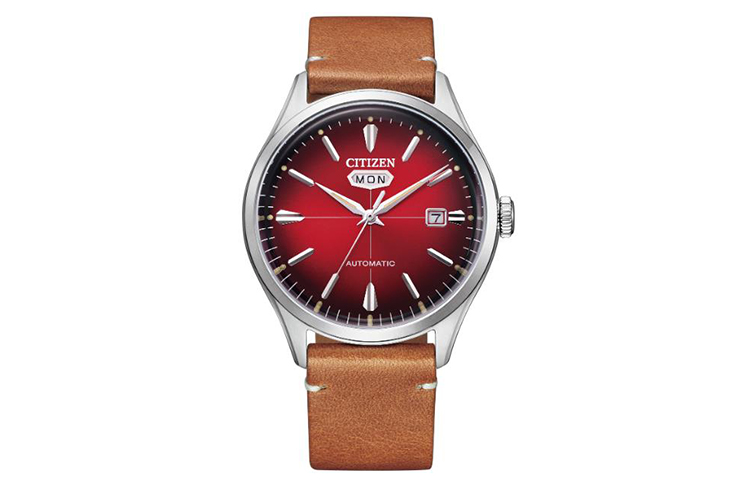 

CITIZEN Часы Mechanical Movement Cowhide Strap Japanese / Korean Watch Men's Watch Red Watch Dial, Red Watch Dial