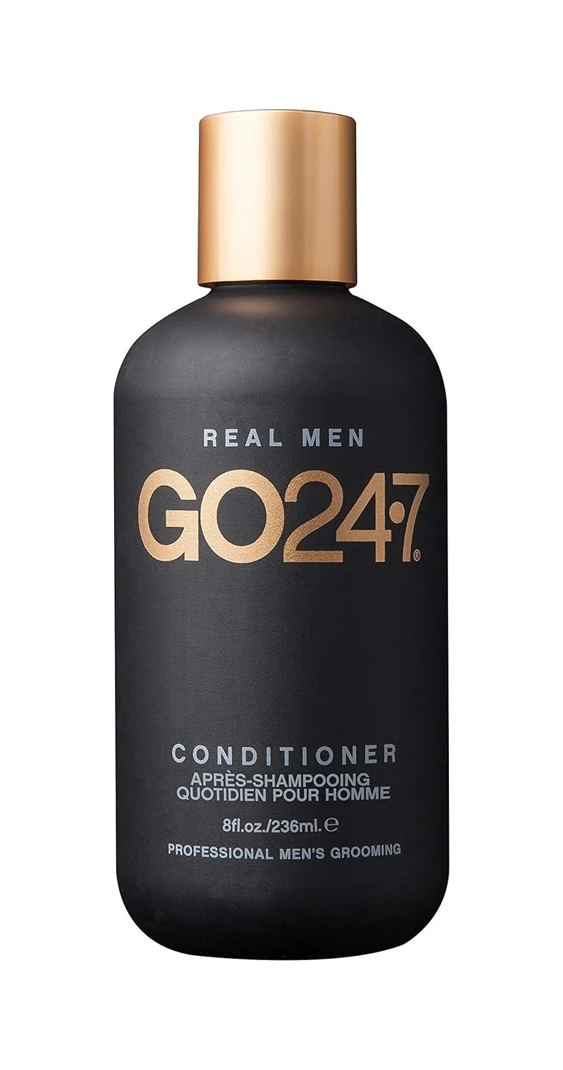 Кондиционер для волос GO247 Daily Conditioner - Увлажняющая формула для мужчин - С витамином Е и ментолом для питания и освежения - Аромат макадамии и женьшеня, 237 мл