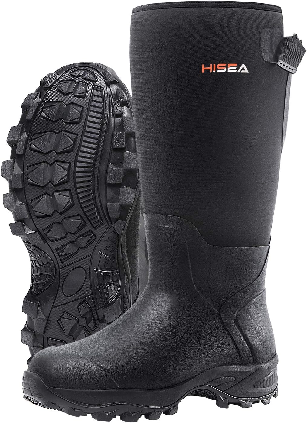 

Резиновые охотничьи сапоги HISEA, высокие теплые неопреновые водонепроницаемые утепленные базовые охотничьи сапоги, мужские регулируемые зимние сапоги, прочные противоскользящие обувь для охоты, рыбалки и работы на открытом воздухе, черный