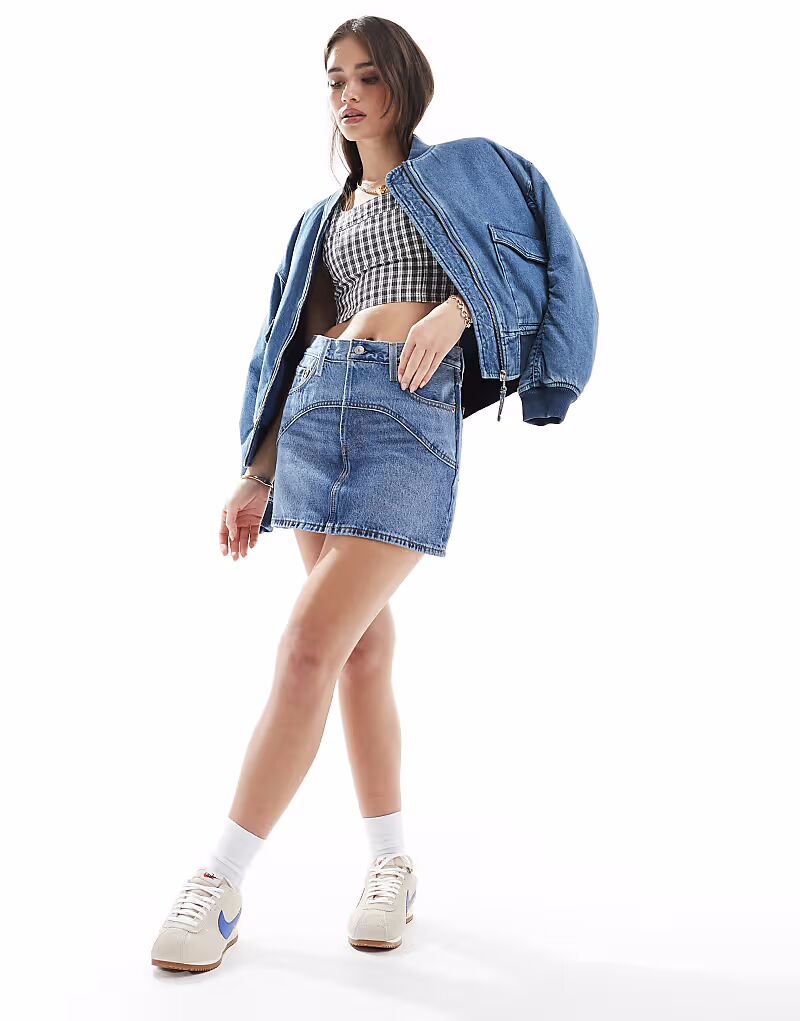 

Юбка из денима Levi's Western Icon светло-голубого цвета