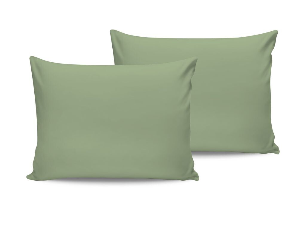 

L'Essentiel Linge de Maison, Light Green, комплект чехлов (2 шт.) (EU) (IT), светло-зеленый, 100% ХЛОПОК RANFORCE, 50 x 80 см