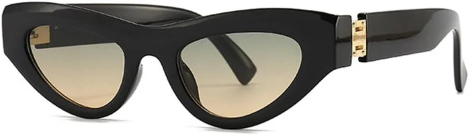 

Ретро-солнцезащитные очки «кошачий глаз» ярких цветов для женщин, модные сине-фиолетовые оттенки, защита от ультрафиолета UV400 для мужчин generic, Black Green Tea