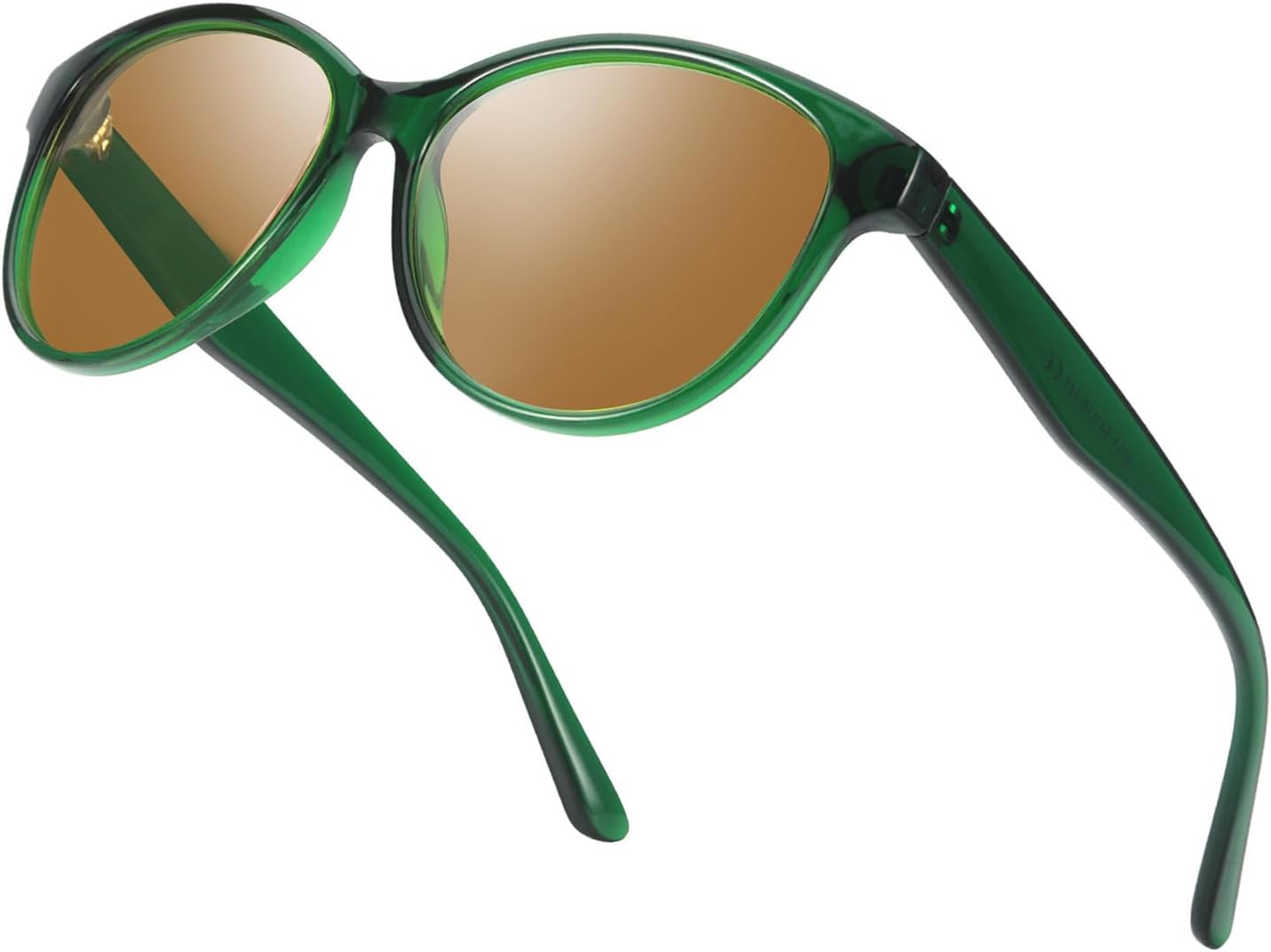 

Поляризованные солнцезащитные очки LVIOE «кошачий глаз» для женщин, модные классические ретро-очки с защитой от УФ-излучения UV400, для вождения, рыбалки, LS8091, A06 Green/Gra Brown